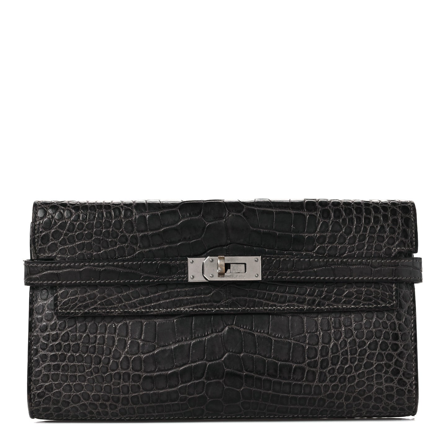Matte Alligator Kelly Longue Wallet Graphite