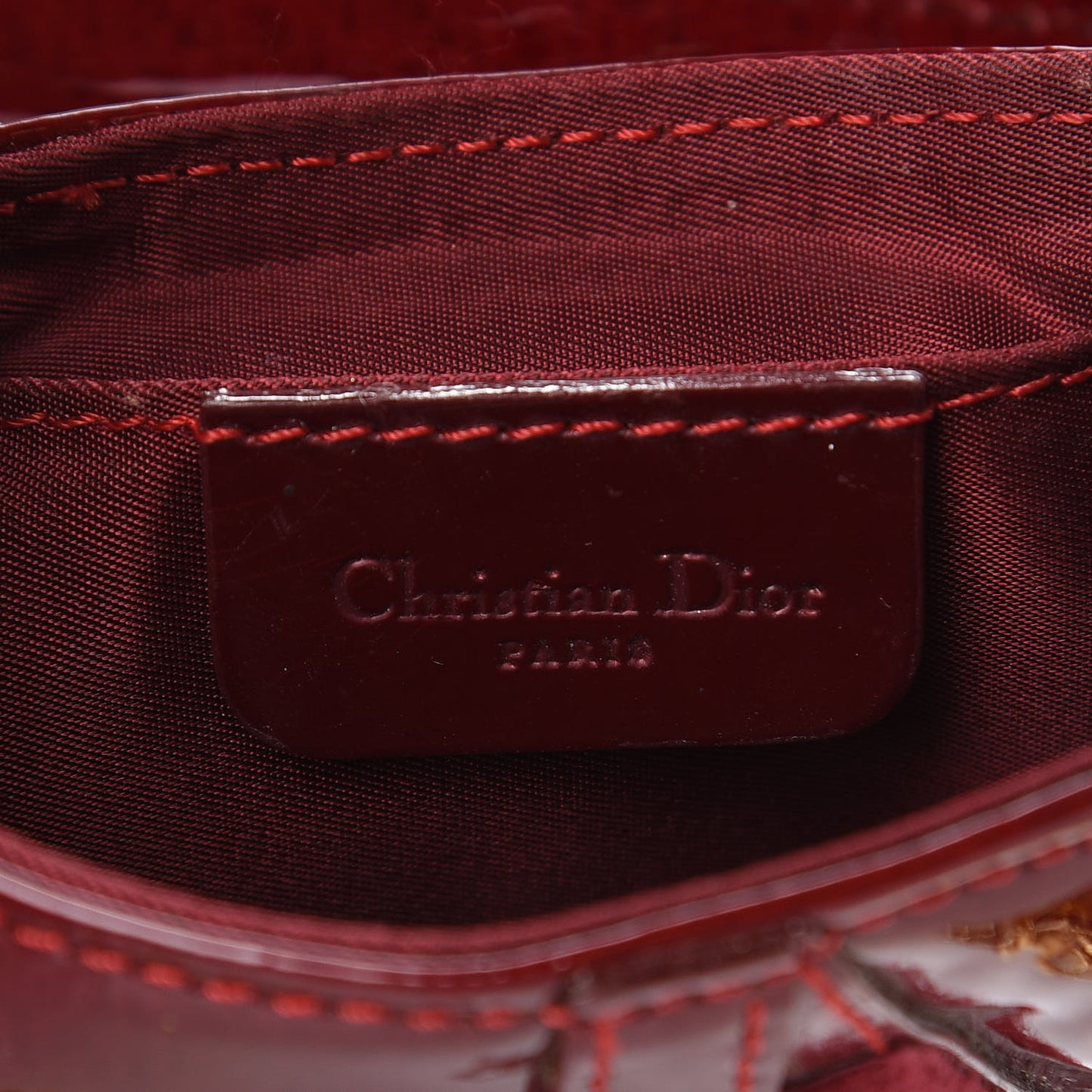 Patent Diorissimo Saddle Wristlet Dark Red