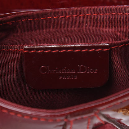 Christian Dior Patent Diorissimo Saddle Wristlet Dark Red 6 of 9