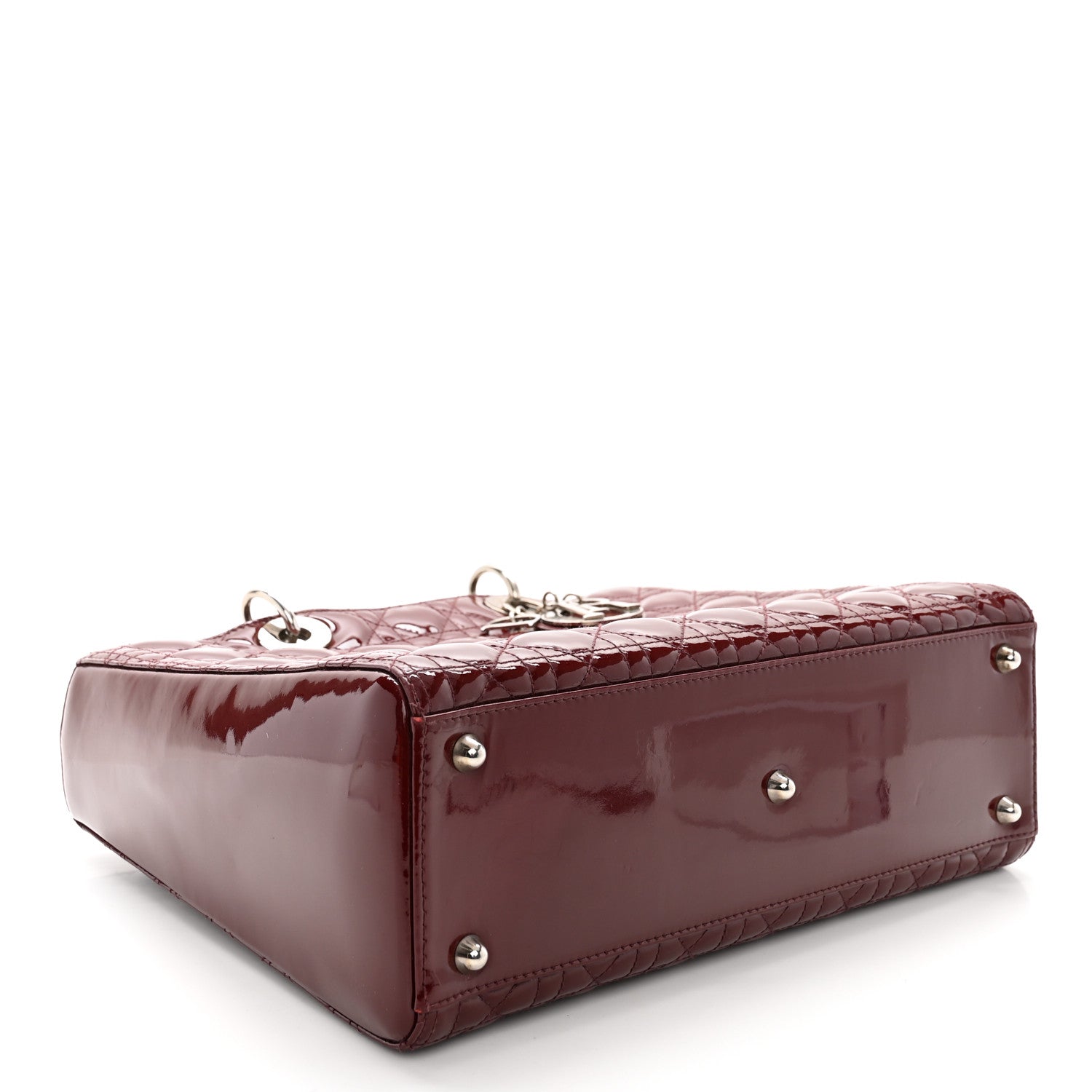Christian Dior Patent Cannage Large Lady Dior Red 4 of 11