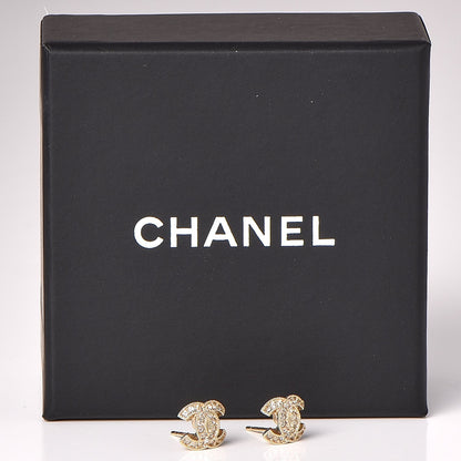 Chanel Crystal CC Earrings Gold 5 of 5