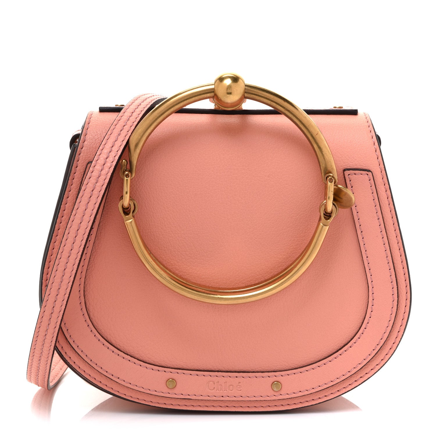 Chloe Calfskin Suede Small Nile Bracelet Bag Ideal Blush 1 of 11