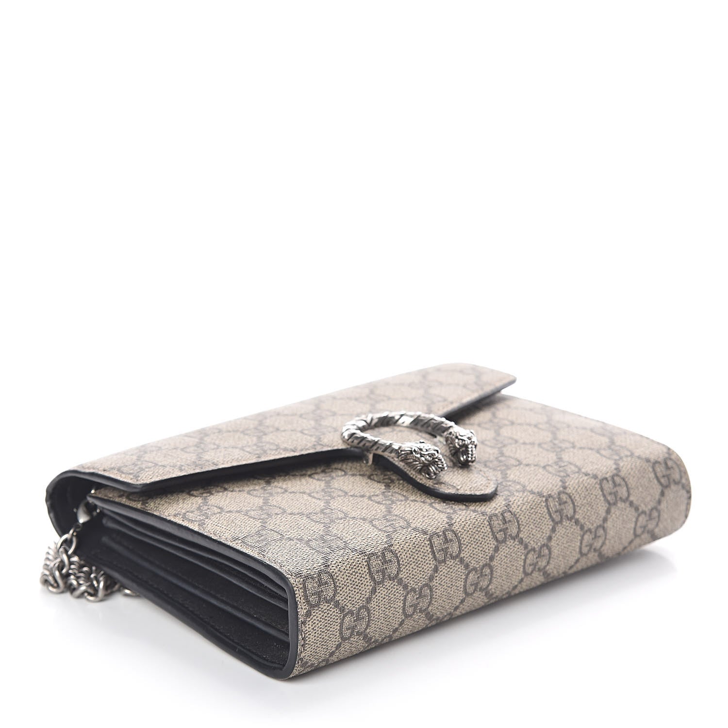 Gucci GG Supreme Monogram Mini Dionysus Chain Wallet Beige Black 4 of 14