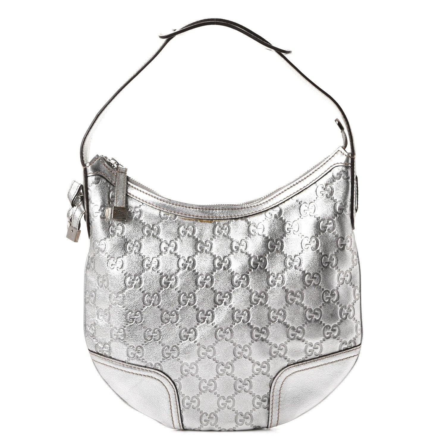 Gucci Metallic Guccissima Small Princy Hobo Silver 1 of 10