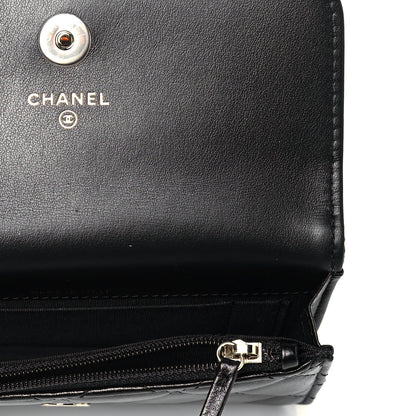 Chanel Calfskin Quilted Maxi Pearls Clutch With Chain Black 5 of 9