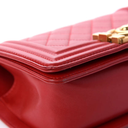 Chanel Lambskin Quilted Small Boy Flap Dark Red 9 of 12