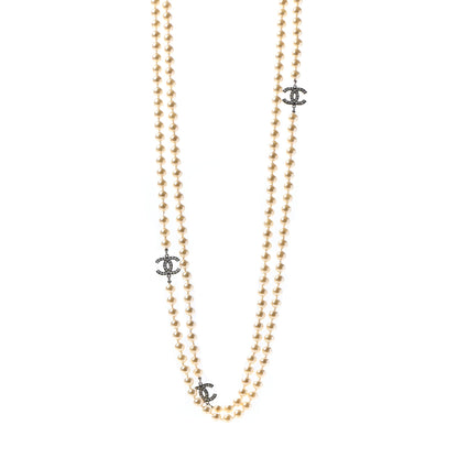 Chanel Pearl Multistrand CC Long Necklace Pearly White 1 of 5