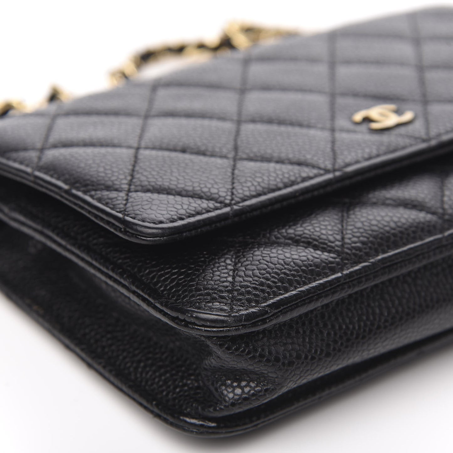 Caviar Quilted Wallet On Chain WOC Black