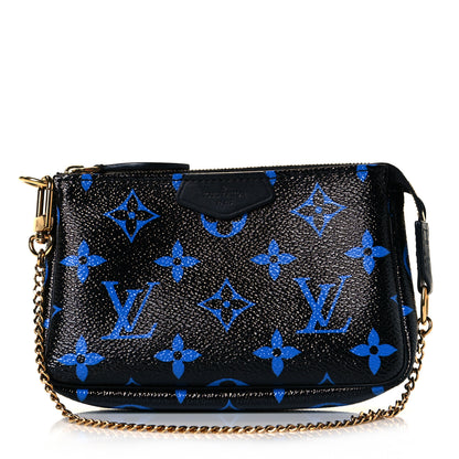 Louis Vuitton Colored Monogram Mini Pochette Accessories Blue Black 1 of 8