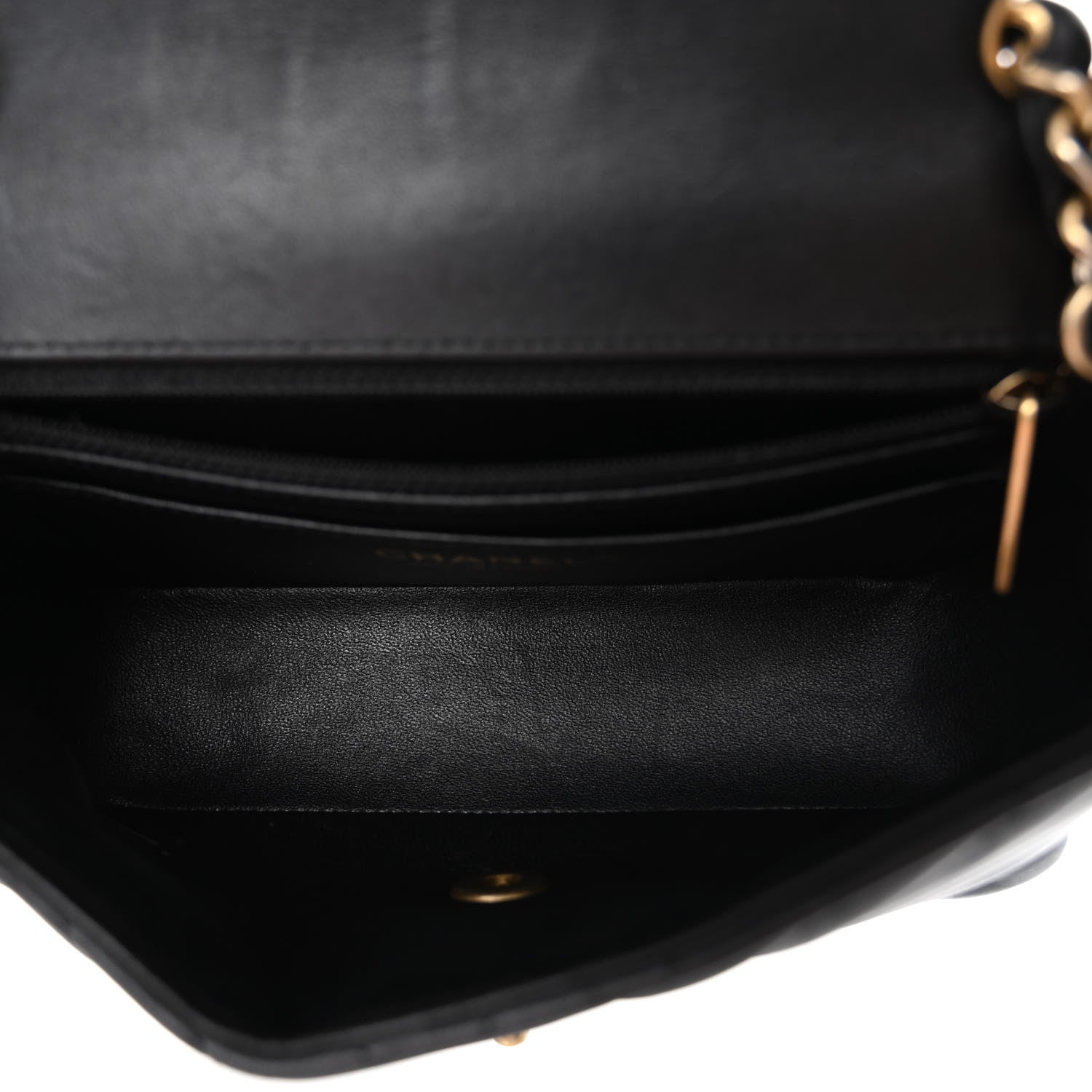 Chanel Lambskin Chevron Quilted Mini Rectangular Flap Black 5 of 11