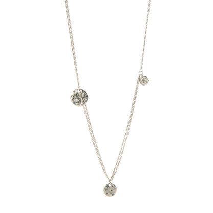 Chanel Crystal CC Pendant Necklace Silver 3 of 9