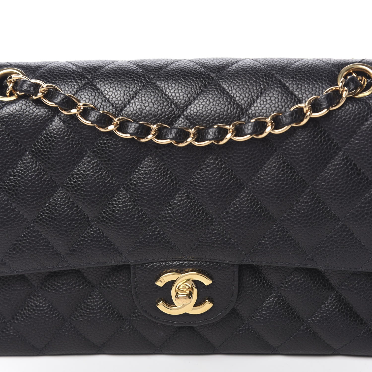Chanel Caviar Quilted Medium Double Flap Black 10 of 15