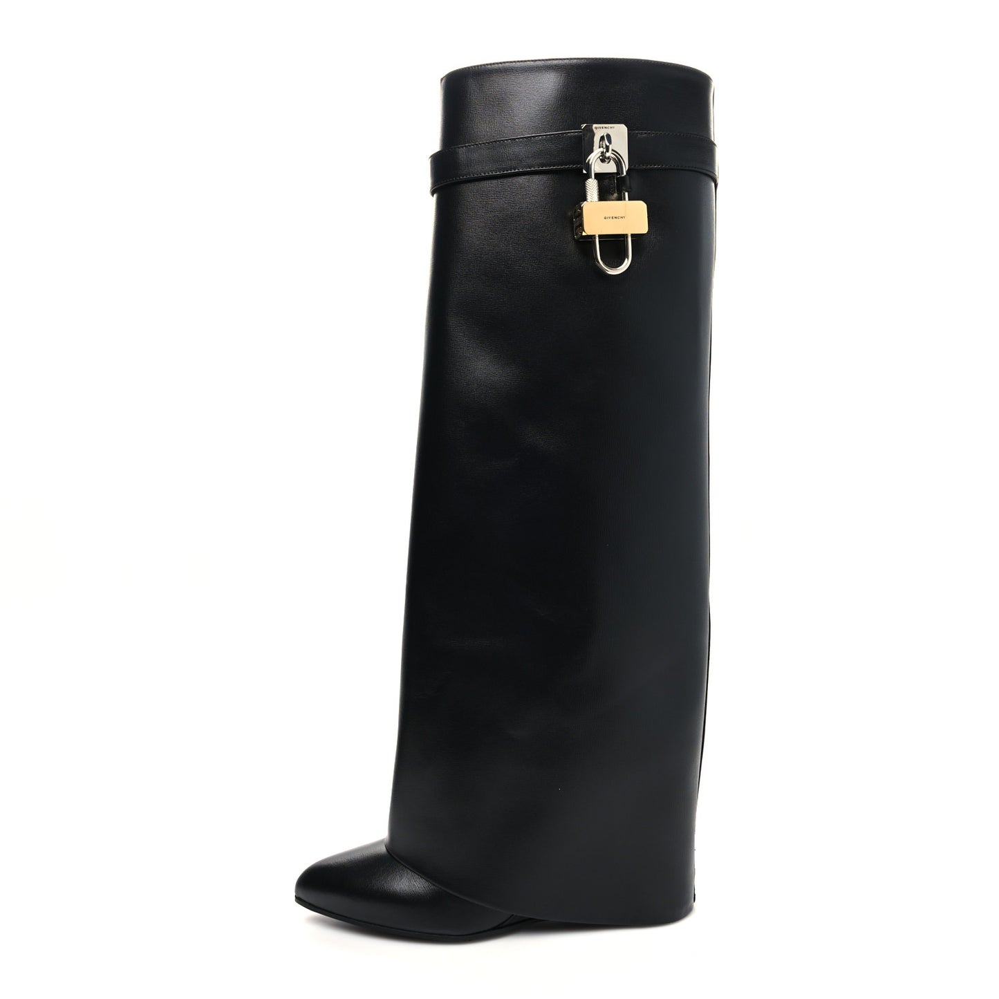 Calfskin Shark Lock Pant Boots 39.5 Black