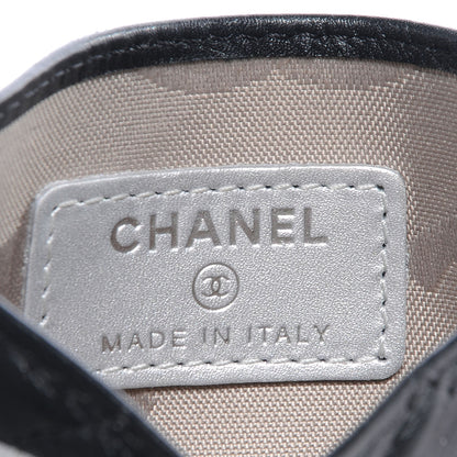 Chanel Calfskin Quilted Cambon Card Holder Black White 7 of 8