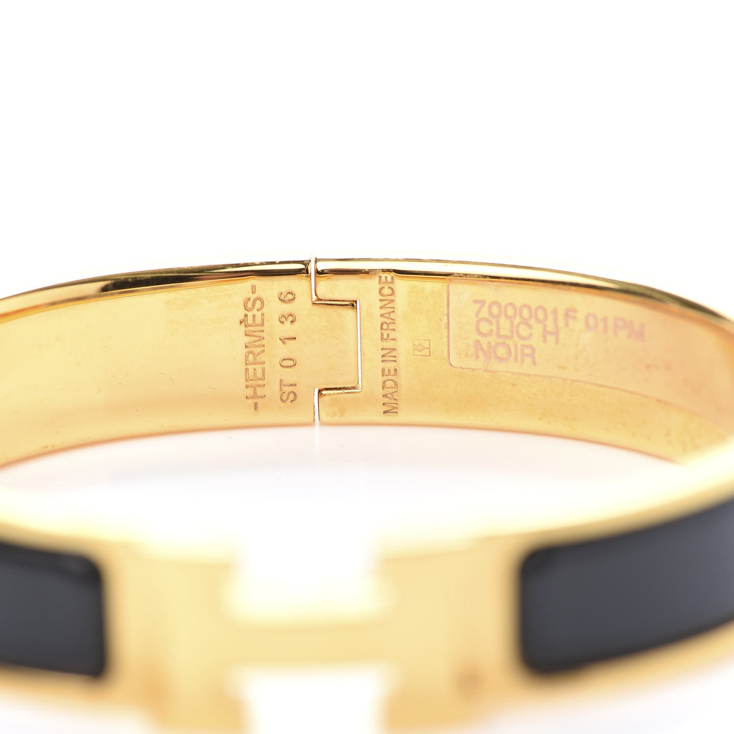 Enamel Narrow Clic Clac H Bracelet PM Black