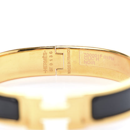Hermes Enamel Narrow Clic Clac H Bracelet PM Black 4 of 5