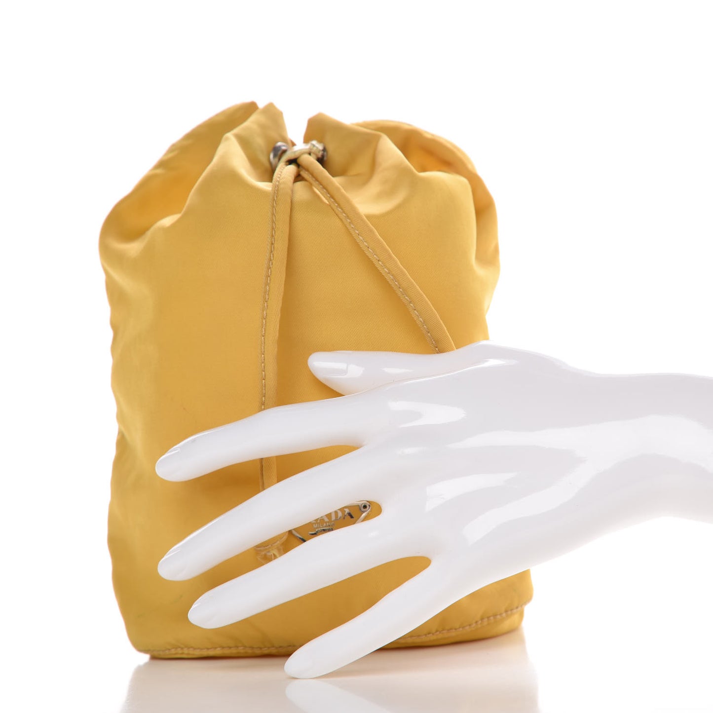 Tessuto Nylon Drawstring Pouch Yellow
