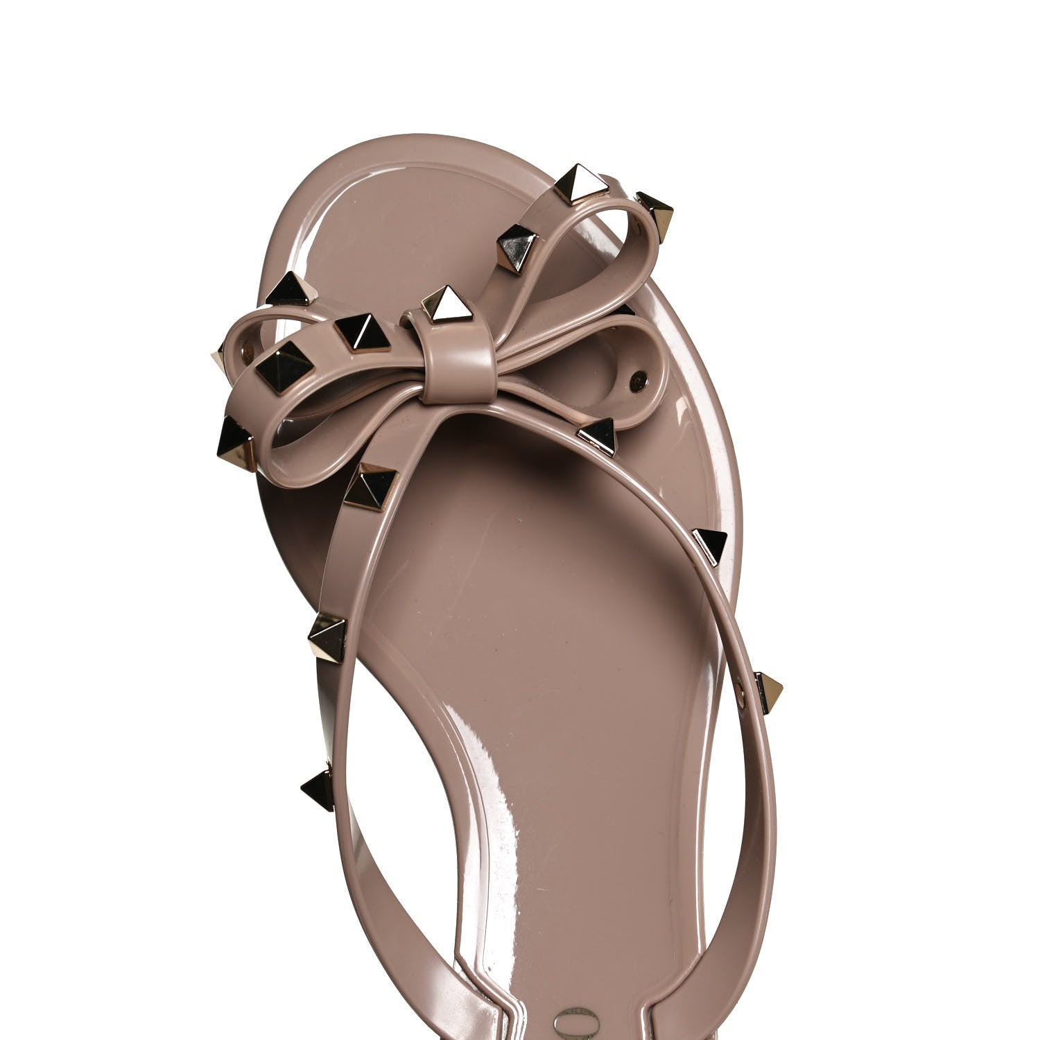 Valentino Garavani PVC Jelly Rockstud Bow Thong Sandals 36 Poudre 10 of 11