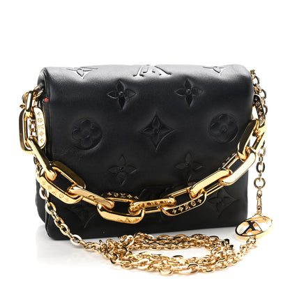 Louis Vuitton Lambskin Embossed Monogram Coussin Belt Bag Black 3 of 8