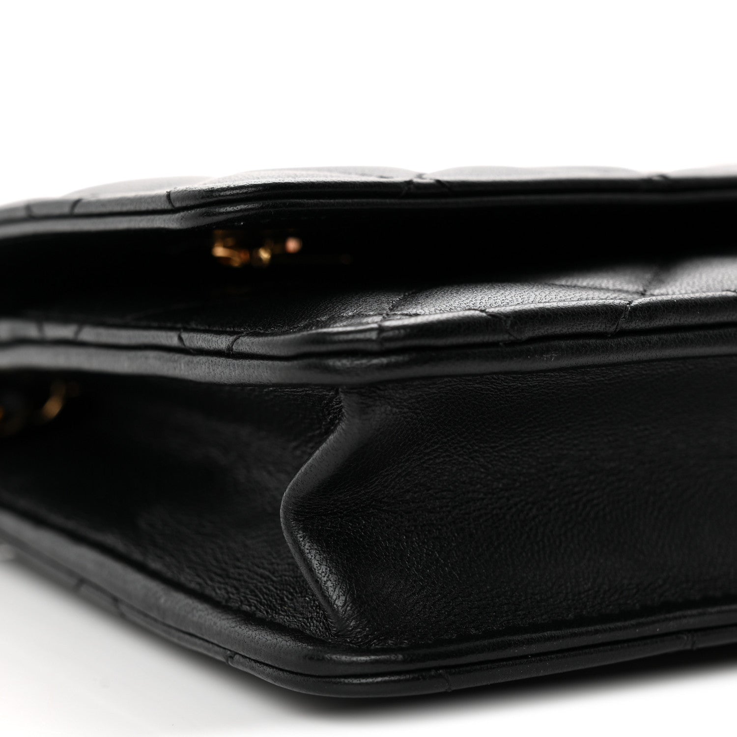 Chanel Lambskin Quilted Wallet On Chain WOC Black 10 of 12