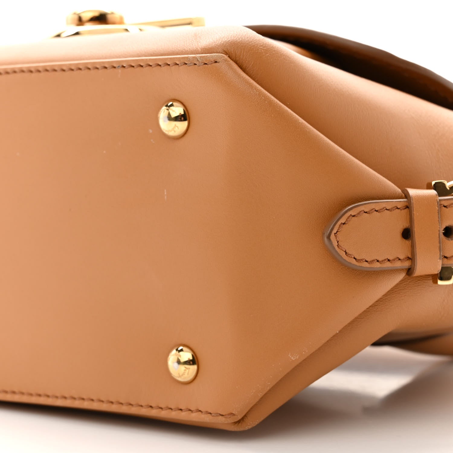 Salvatore Ferragamo Calfskin Small Fiamma Bag Brown 9 of 11