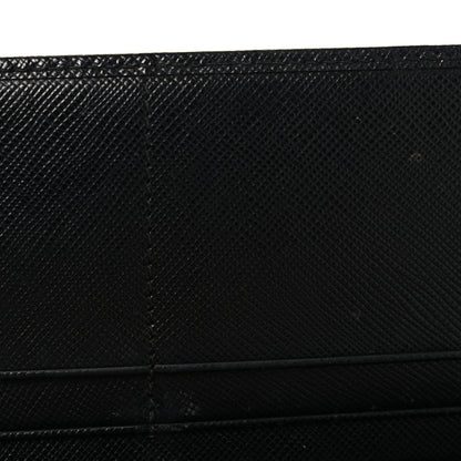 Prada Saffiano Triangle Continental Flap Wallet Black 8 of 8