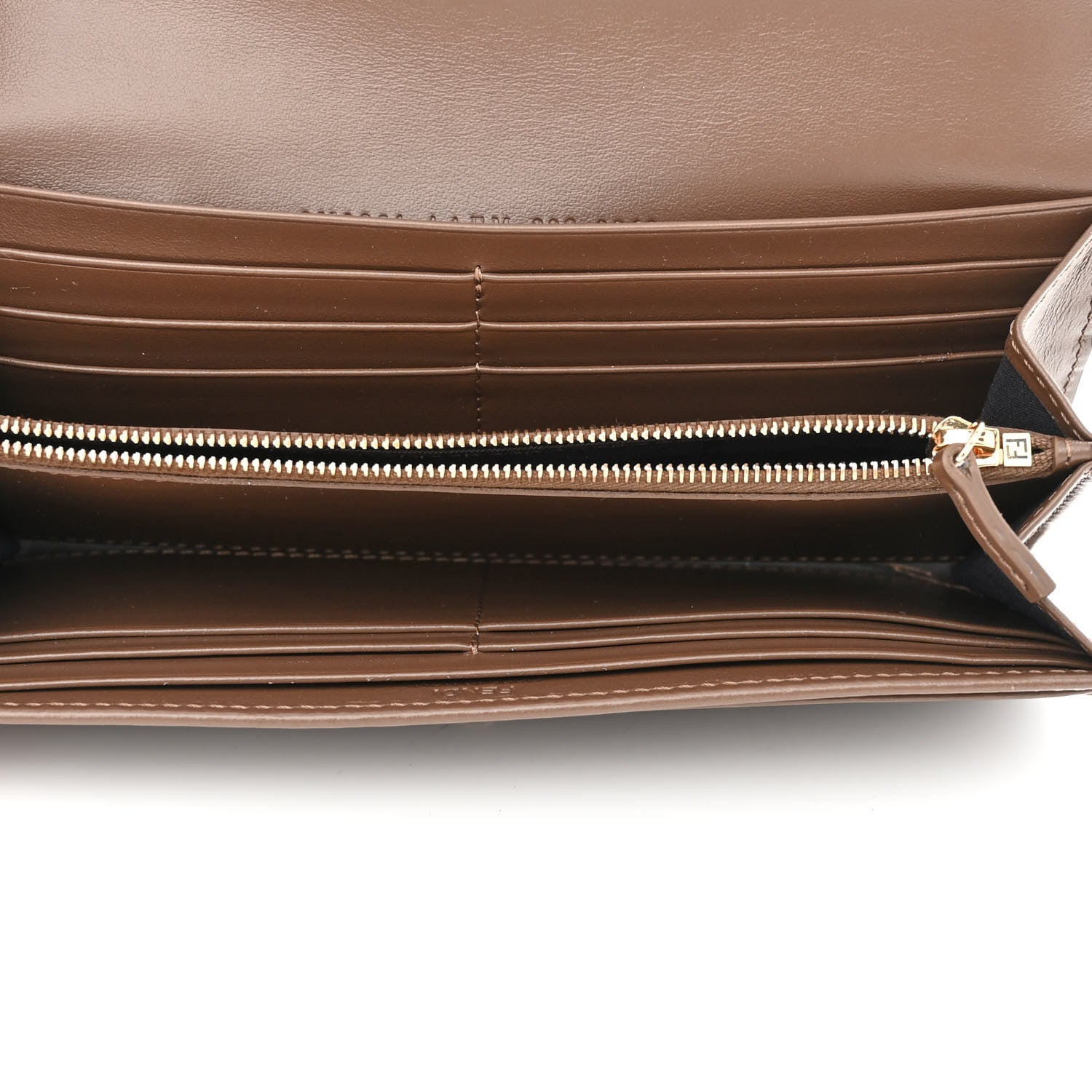 Fendi Vitello Soft F is Fendi Bi-Color FF 1974 Embossed Continental Envelope Wallet Maya Black 5 of 7
