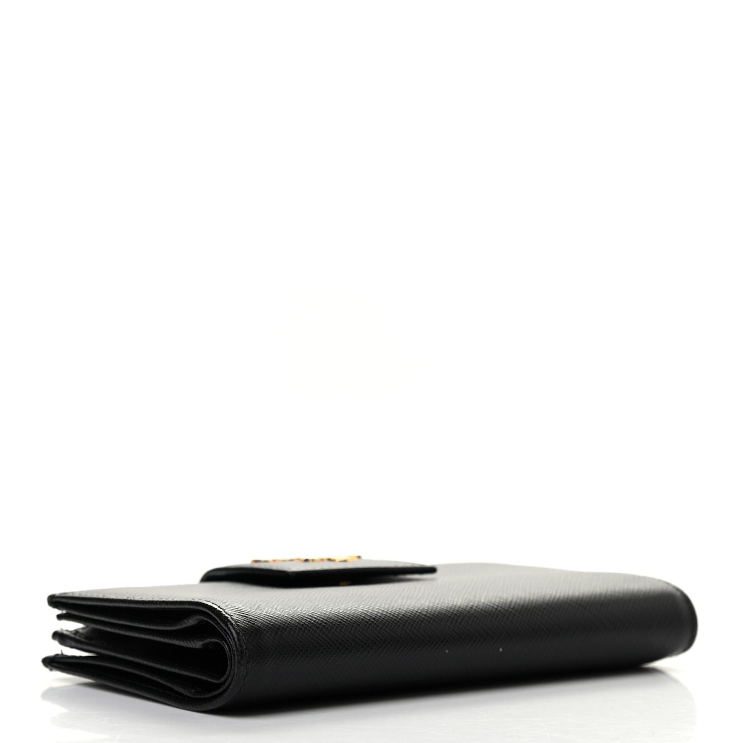 Saffiano Metal Tab Wallet Black