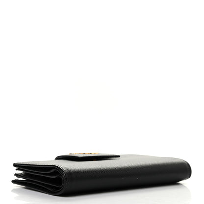 Prada Saffiano Metal Tab Wallet Black 4 of 7