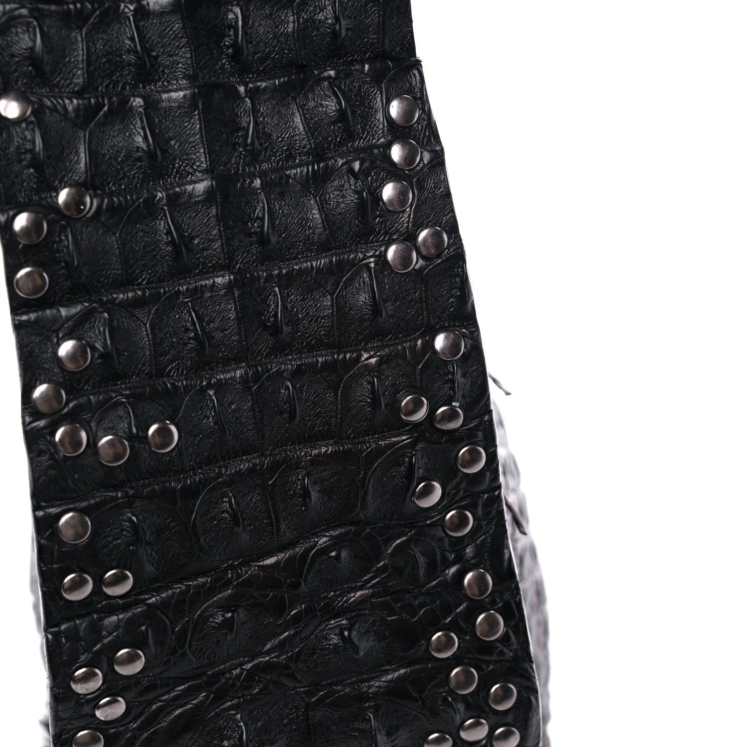 Bottega Veneta Nappa Intrecciato Alligator Fringe Shoulder Bag Black 10 of 12