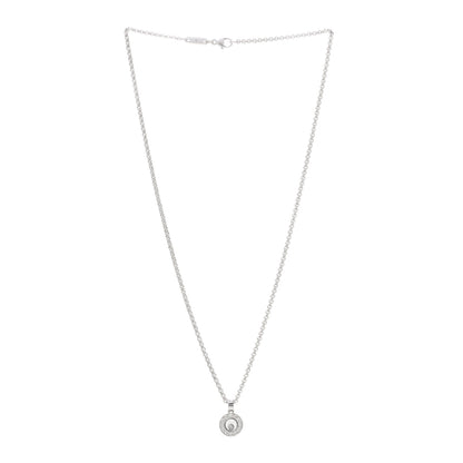 Chopard 18K White Gold Happy Diamond Halo Pendant Necklace 3 of 6