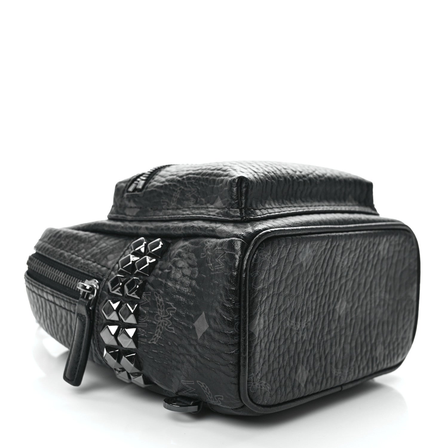 MCM Visetos Side Stud X-Mini Stark Bebe Boo Backpack Black 4 of 12