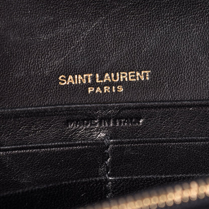Saint Laurent Lambskin Matelasse Monogram Large Vicky Continental Wallet Black 6 of 11