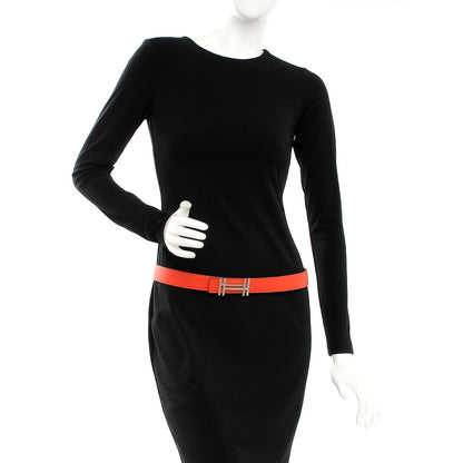 Hermes Swift Epsom 32mm Au Carre H Belt 85 Anemone Capucine 2 of 6