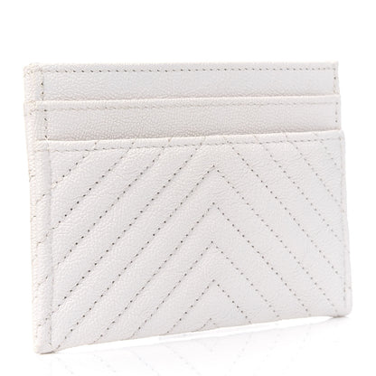 Chanel Caviar Chevron Quilted Boy Card Holder White 2 of 4