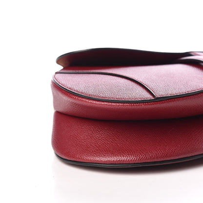 Christian Dior Grained Calfskin Saddle Bag Burgundy 8 of 9