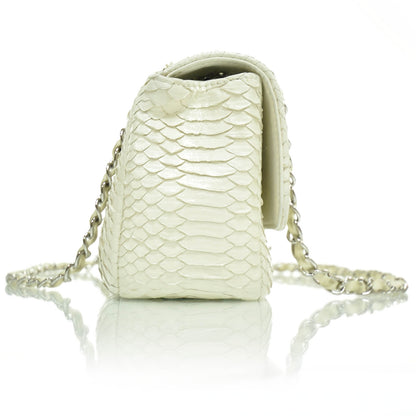 Chanel Python Classic Flap White 4 of 8