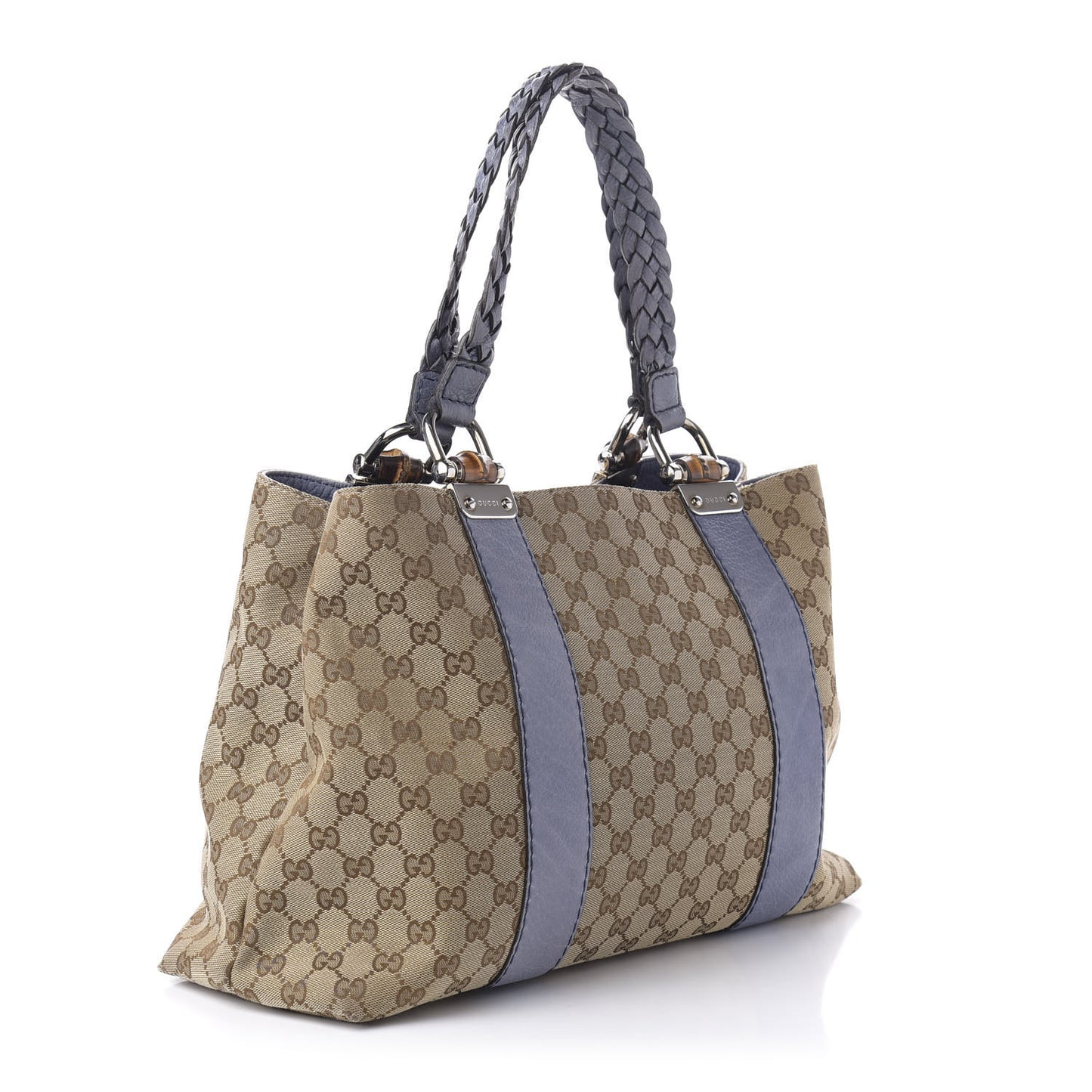 Monogram Medium Bamboo Bar Tote Blue