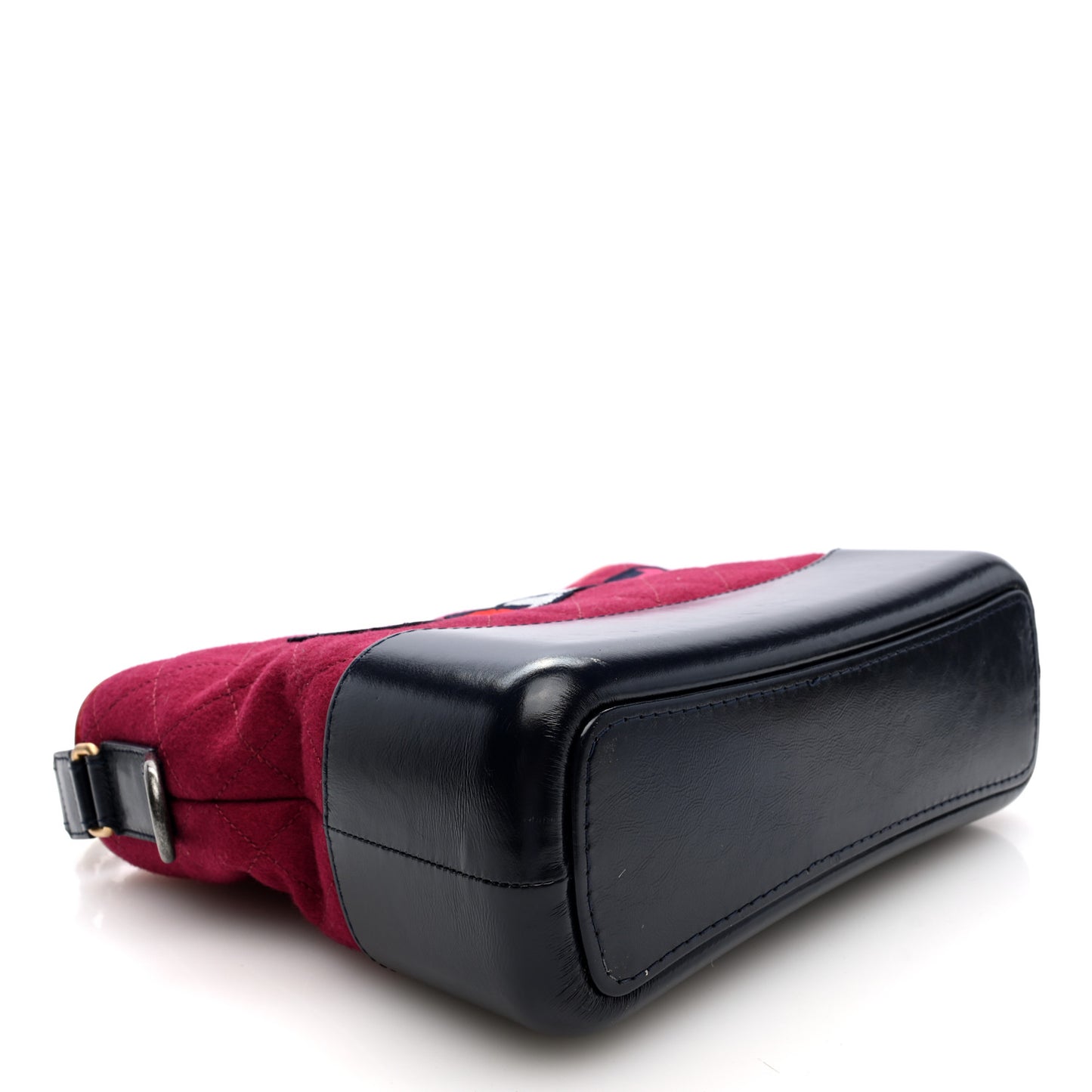 Wool Calfskin Quilted Medium Gabrielle Hobo Red