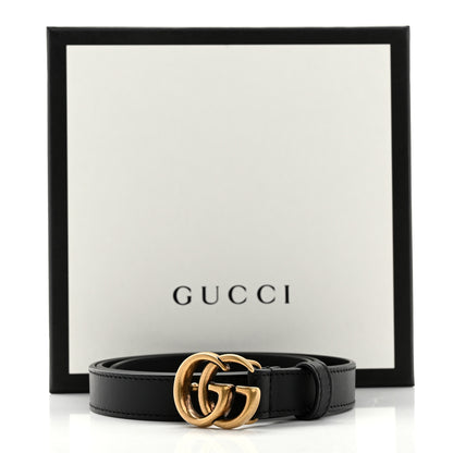 Gucci Calfskin Double G 20mm Belt 80 32 Black 6 of 6