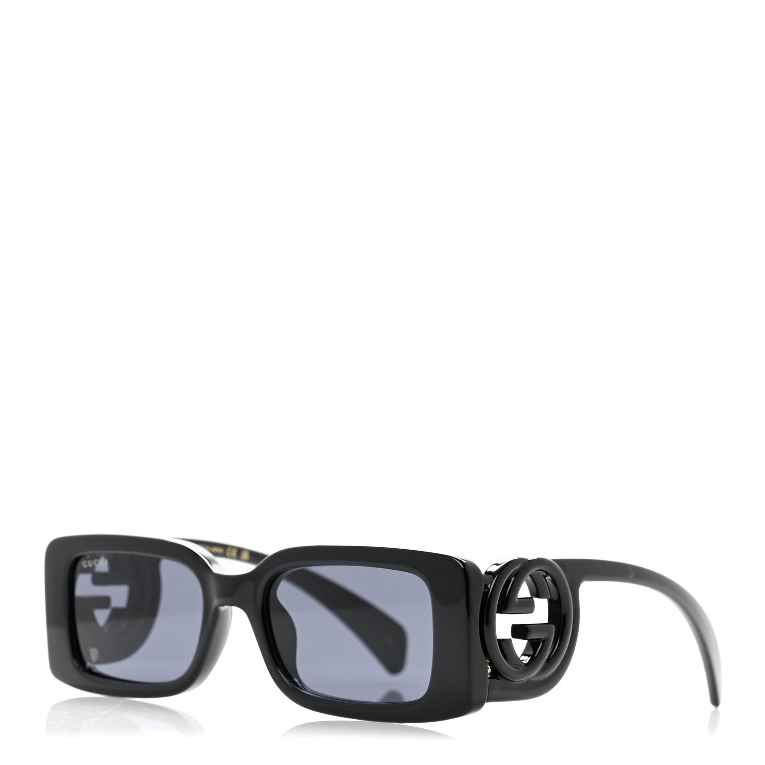 Gucci Acetate Chaise Rectangle Frame Sunglasses GG1325S Black 1 of 9