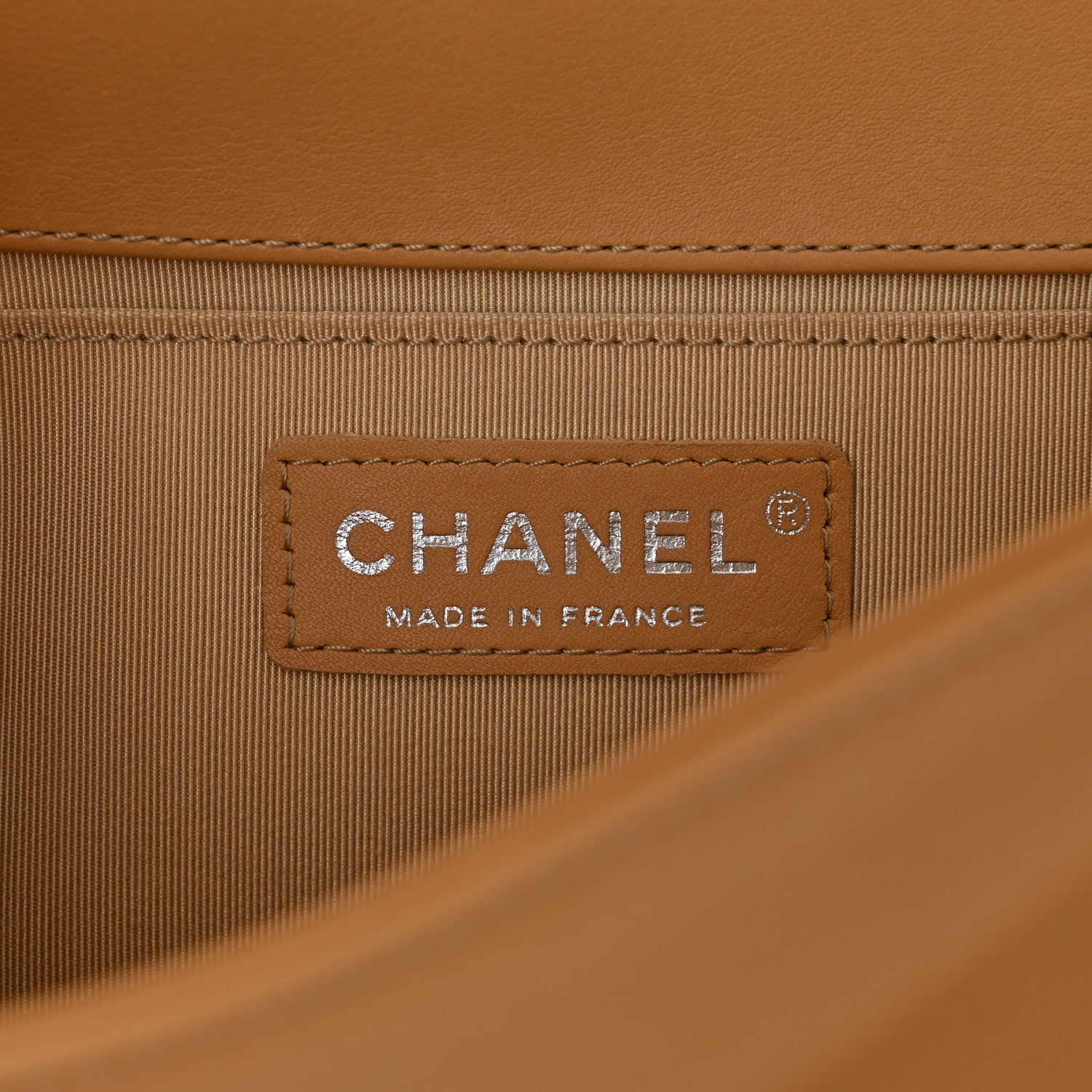 Chanel Lambskin Chevron Quilted Medium Boy Flap Beige 6 of 11