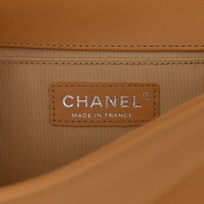 Chanel Lambskin Chevron Quilted Medium Boy Flap Beige 6 of 11