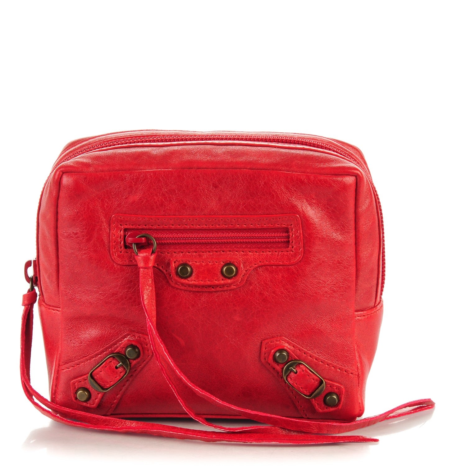Balenciaga Chevre Classic Hardware Toilette Cosmetic Pouch Rouge Vif 1 of 7