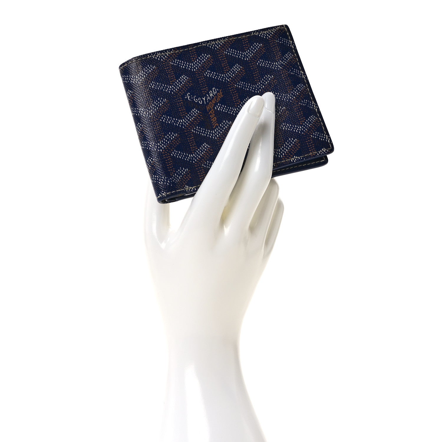 Goyard Goyardine Bi-Fold Victoire PM Wallet Navy 2 of 9