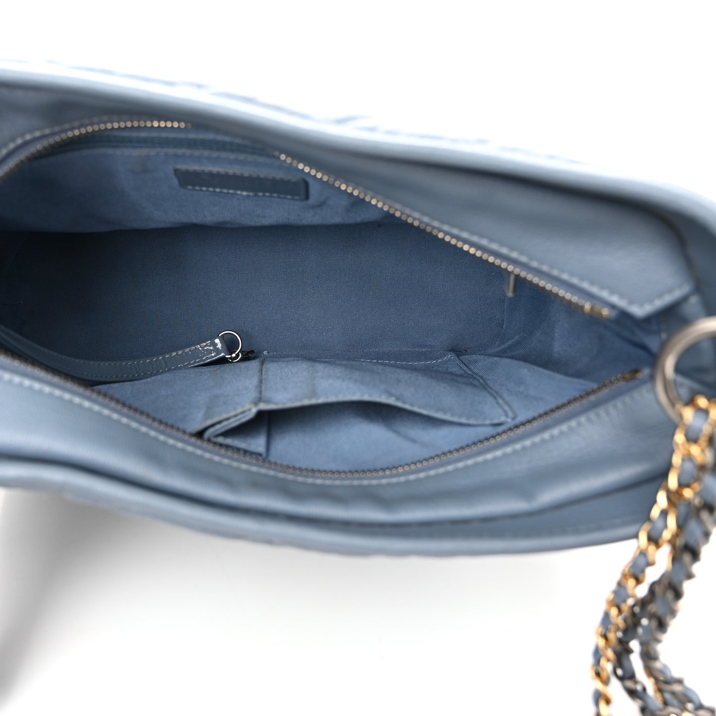 Patent Goatskin Quilted Medium Gabrielle Hobo Blue