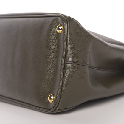 Prada Saffiano Lux Medium Galleria Double Zip Tote Militare 11 of 12