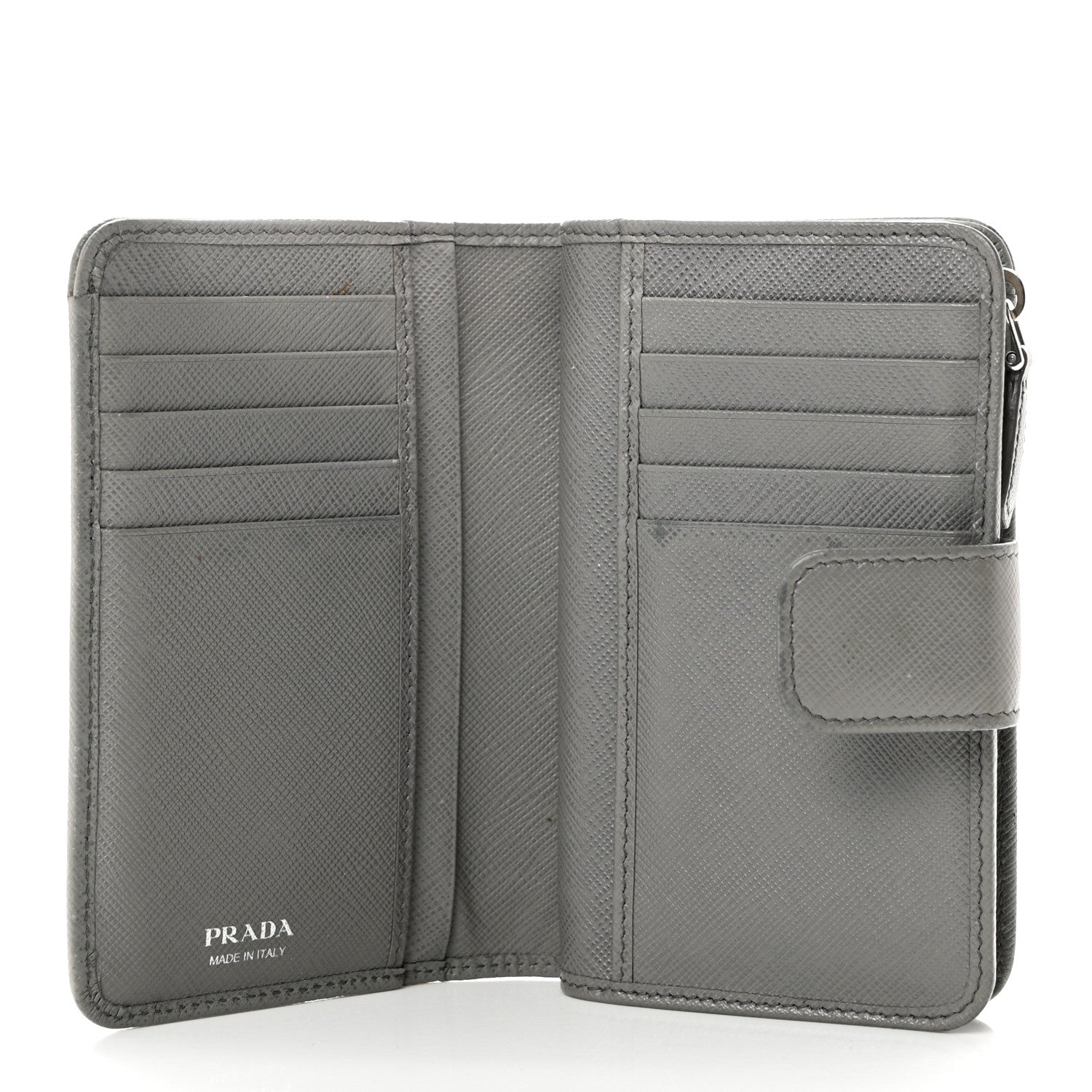Prada Saffiano Metal Compact Wallet Marmo 5 of 10