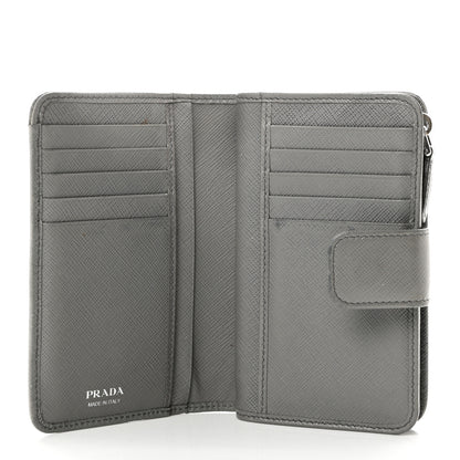 Prada Saffiano Metal Compact Wallet Marmo 5 of 10