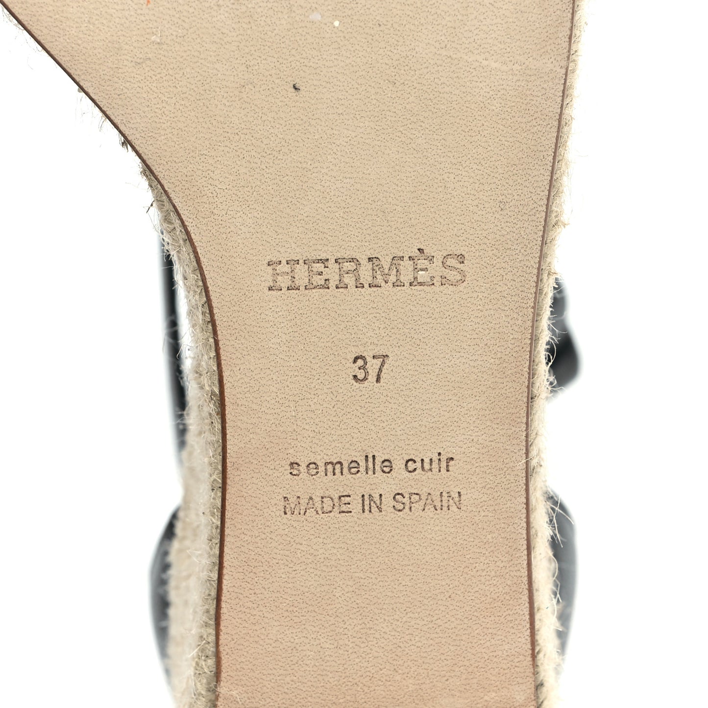 Goatskin Elda Espadrille Wedge Sandals 37 Black